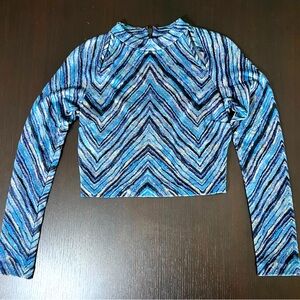 MARCIANO METALIC BLUE CROP TOP SIZE SMALL